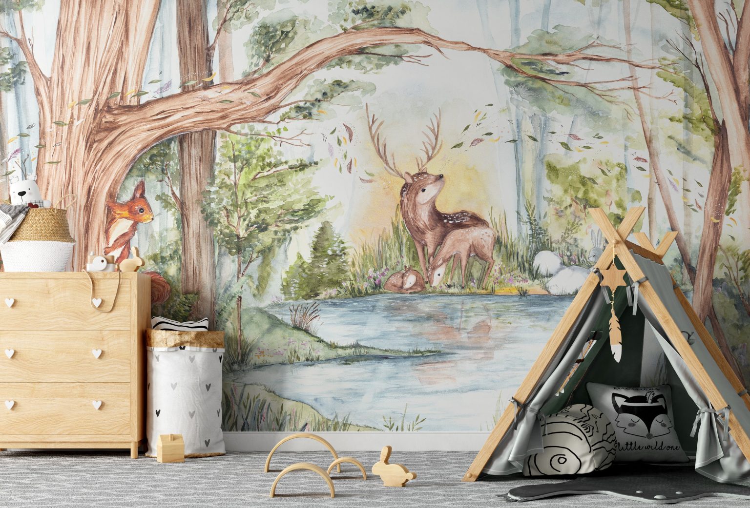 Deer Friends - Tapeta w standaryzowanych rolkach