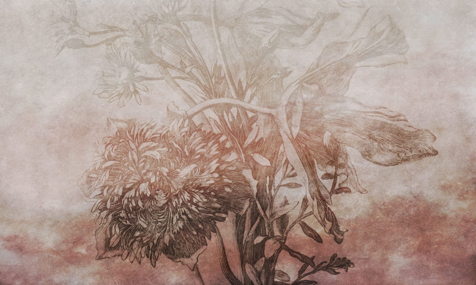 Rust Ombre Flower - Tapeta w standaryzowanych rolkach