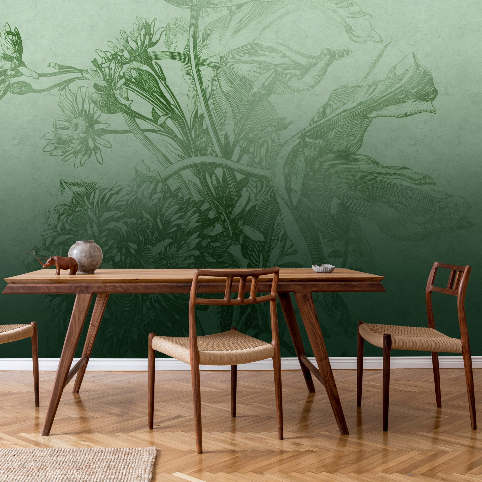 Tapeta Green Ombre Flower