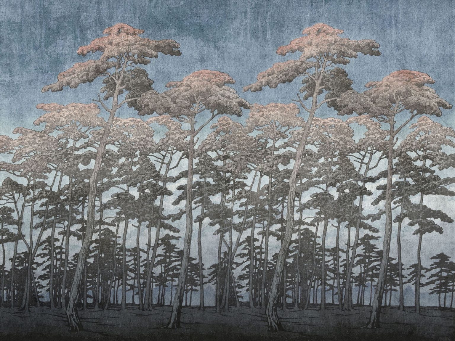 Tapeta Secret Forest Blue