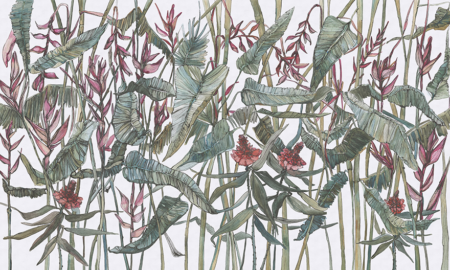 Tapeta egzotyczna z roślinnym wzorem Kenzo - Wonderwall Tapeta egzotyczna z roślinnym wzorem Kenzo - Wonderwall