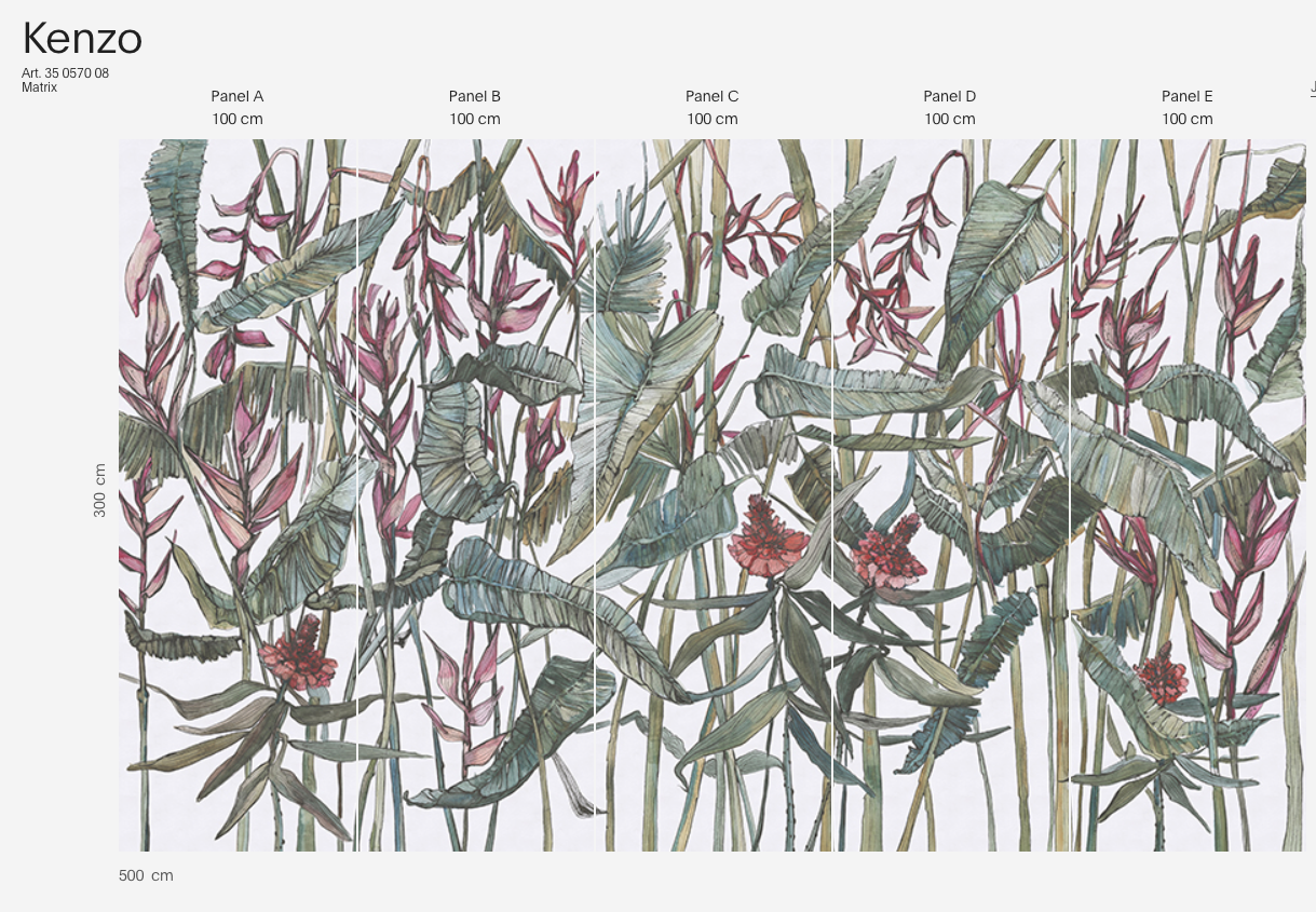 Tapeta egzotyczna z roślinnym wzorem Kenzo - Wonderwall Tapeta egzotyczna z roślinnym wzorem Kenzo - Wonderwall