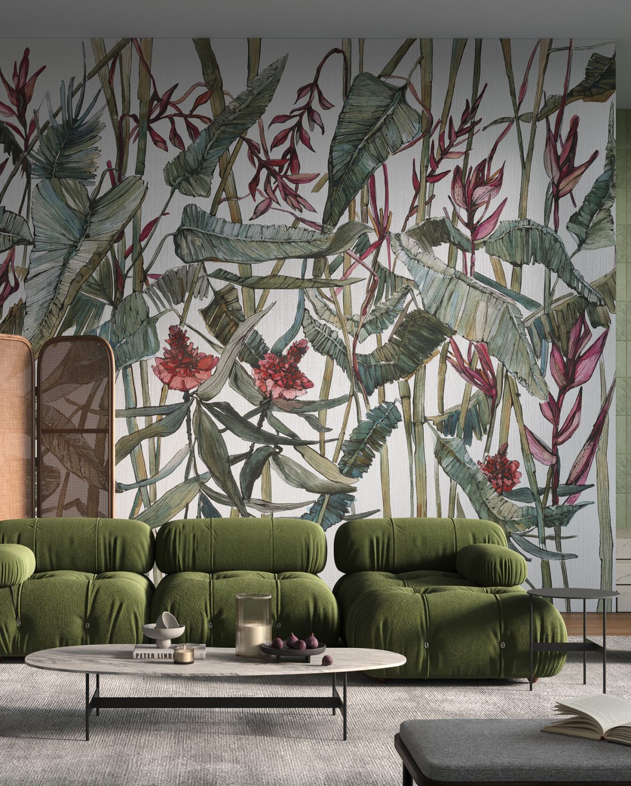 Tapeta egzotyczna z roślinnym wzorem Kenzo - Wonderwall Tapeta egzotyczna z roślinnym wzorem Kenzo - Wonderwall