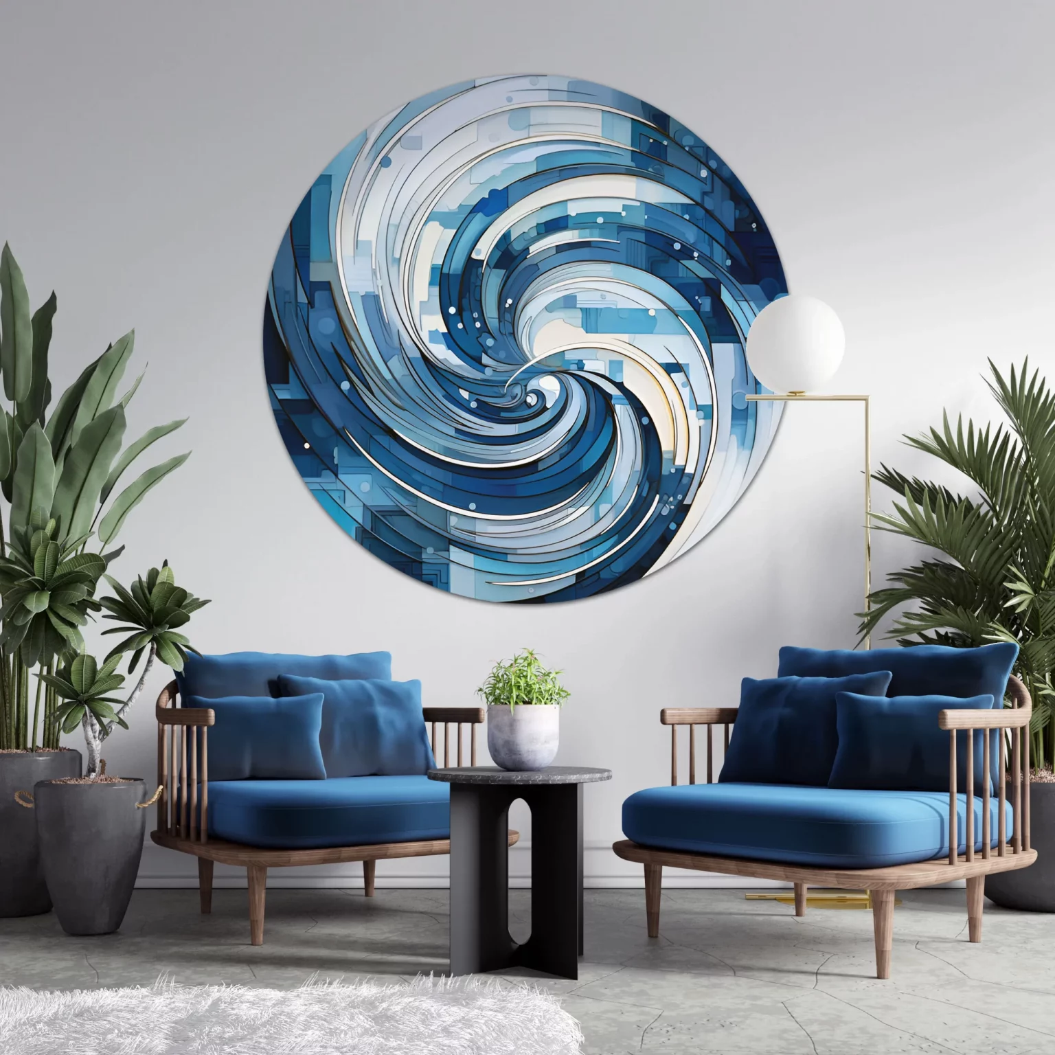 Tapeta Dots Abstrakcja blue