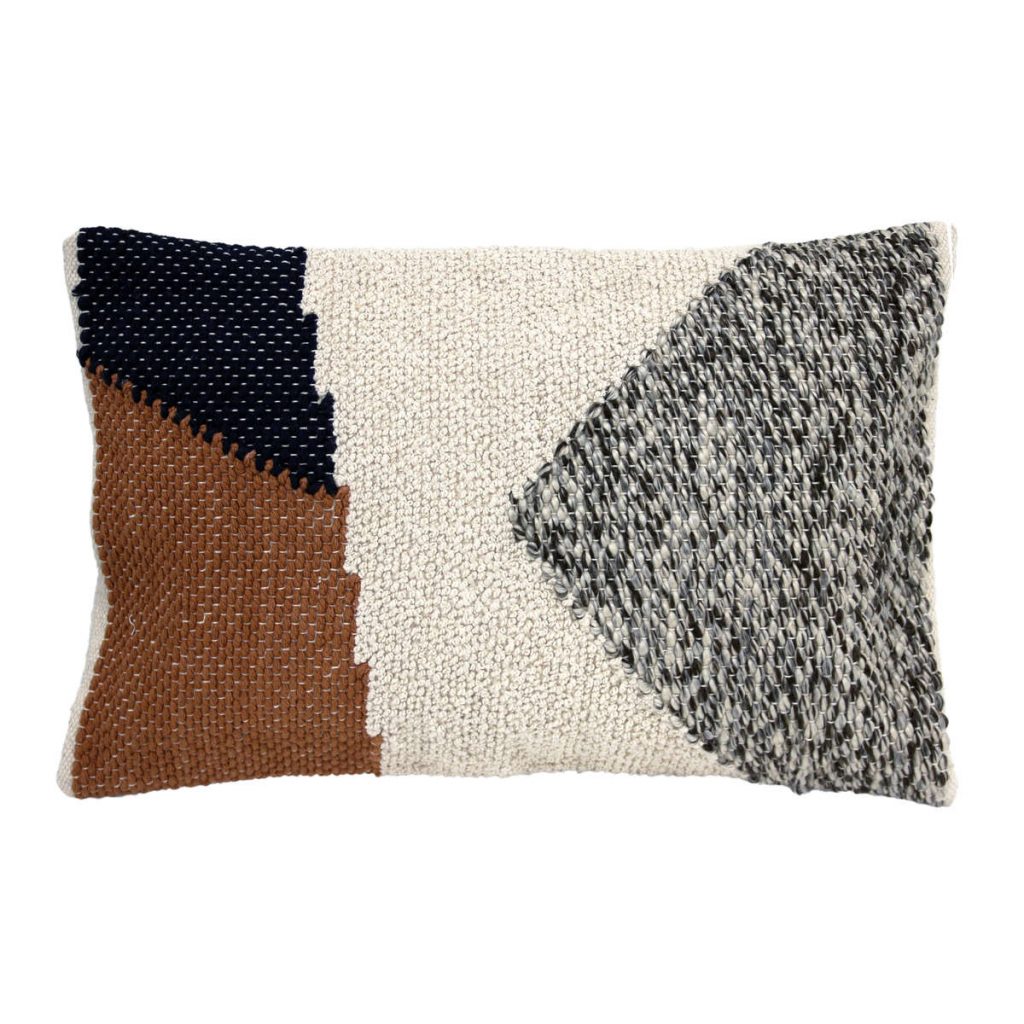 Wiązana poduszka z kolorami jesieni, wykonana z bawełny (40×60)