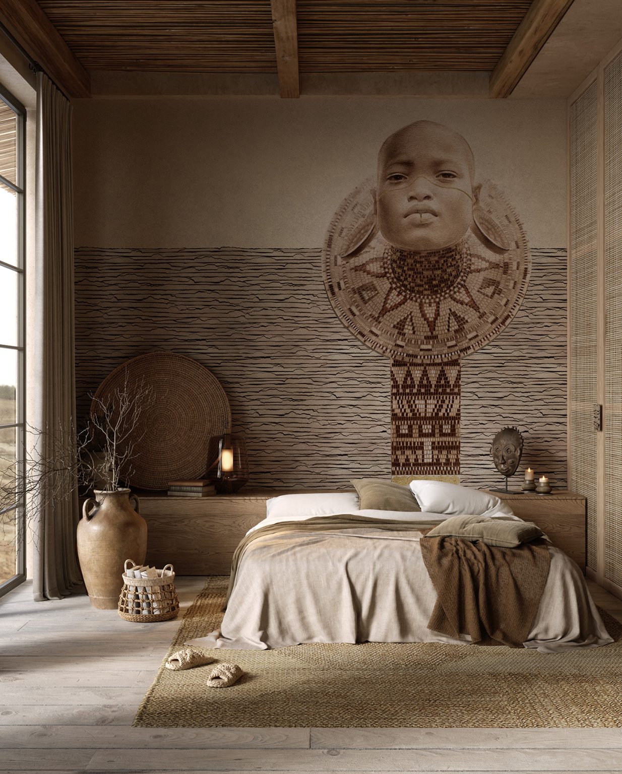 Tapeta w nowoczesnym boho Sauda - Wonderwall