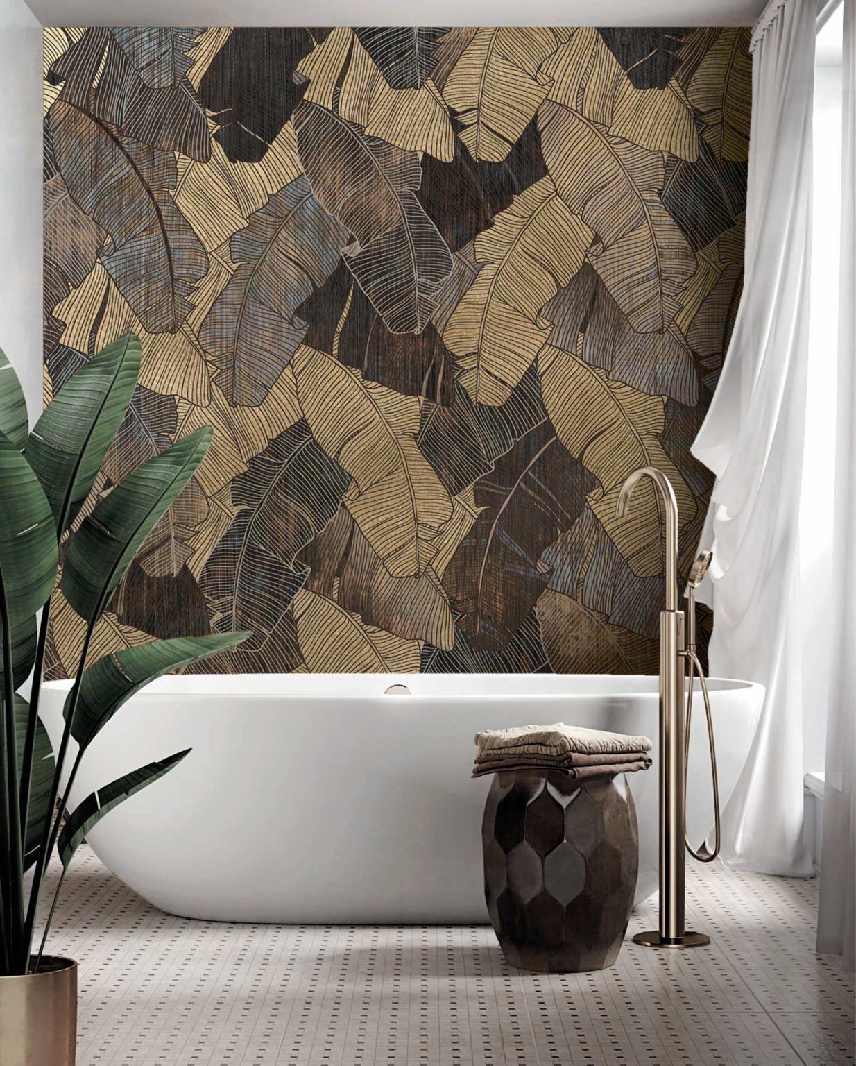 Tapeta złote liście Shine - Wonderwall