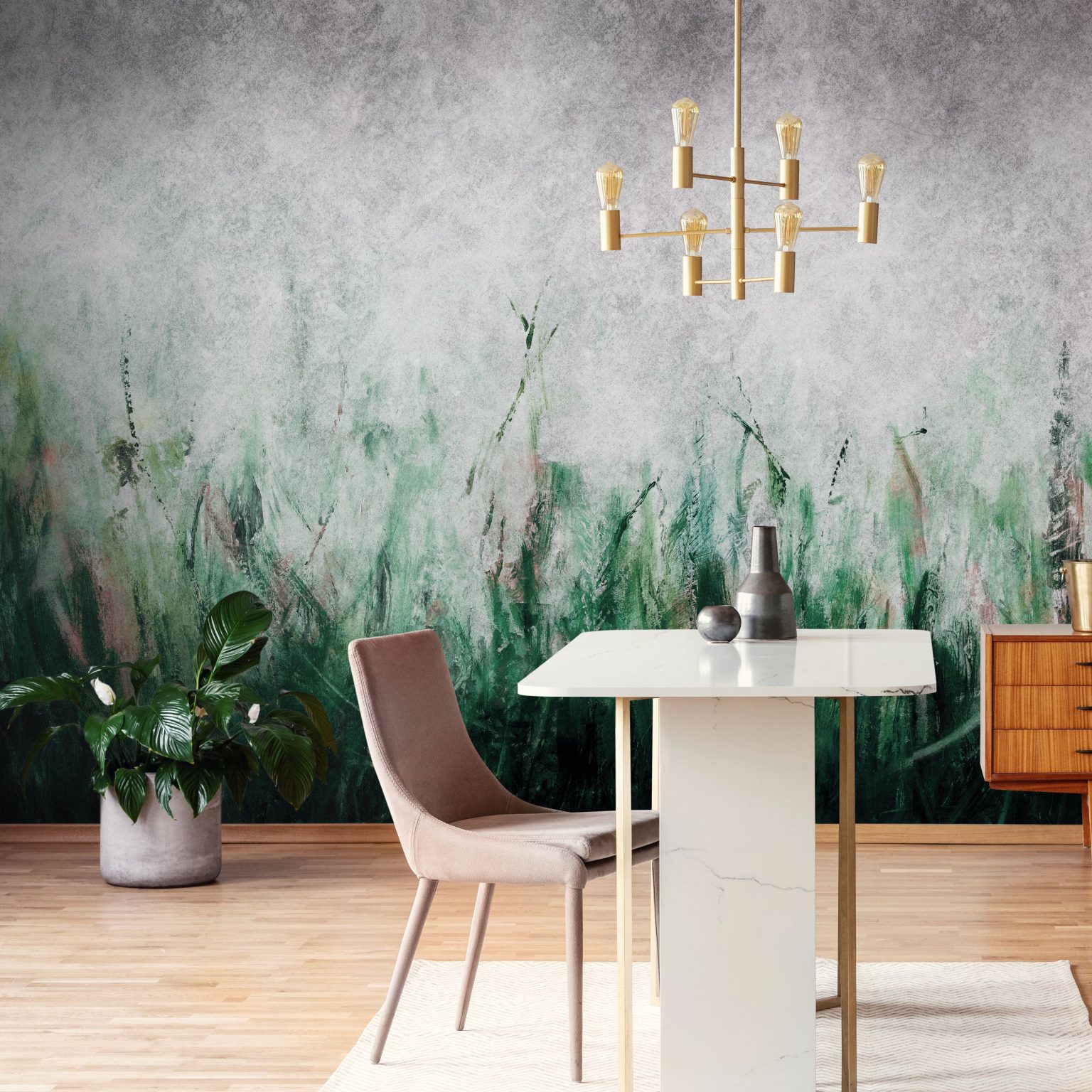 Tosca Green - Tapeta w standaryzowanych rolkach