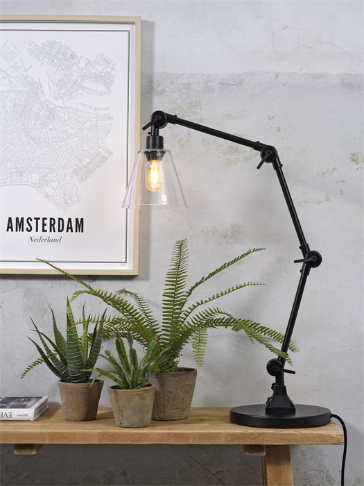Lampa stołowa szklana Amsterdam 100cm/abażur średnica 16,5x15cm transparentny
