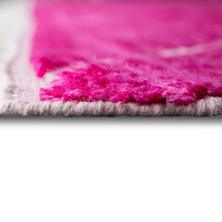 Ręcznie tkany dywan wełniany różowy (260×360)