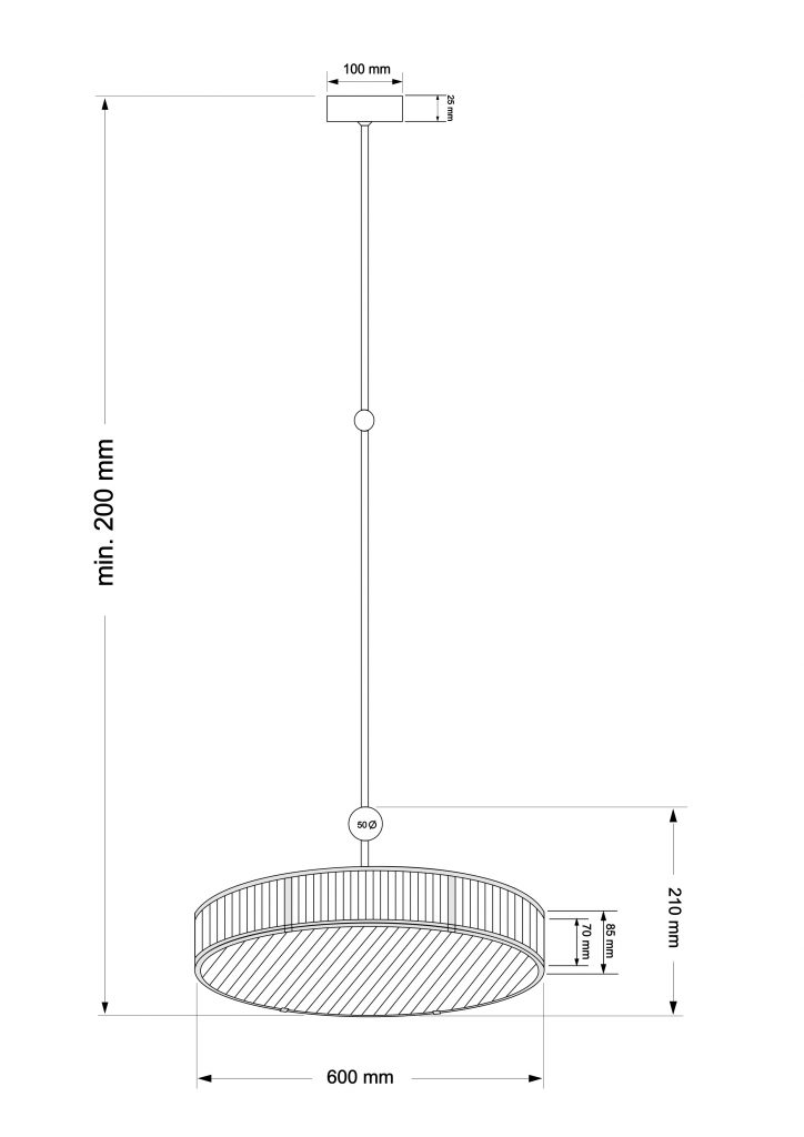 Lampa wisząca LAV-ZW-6 (P) 600-1/R KUTEK CLASSIC