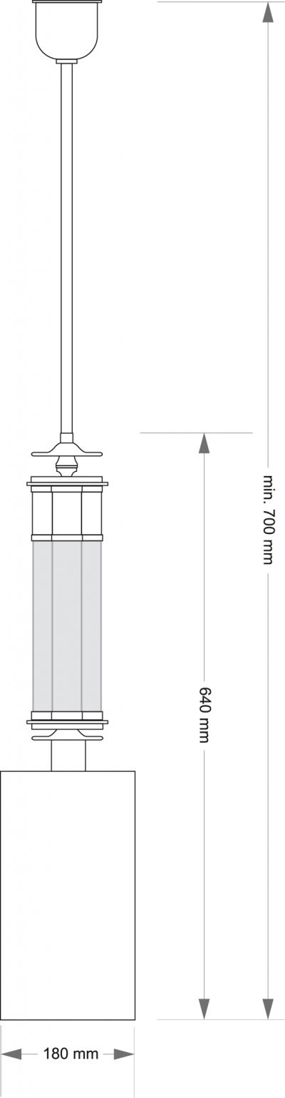 Lampa wisząca RUT-ZWD-1(BN/A) KUTEK CLASSIC